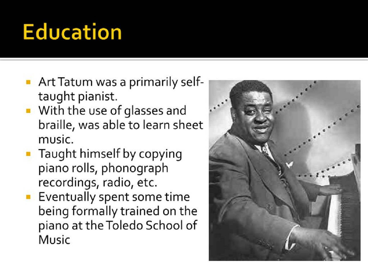 Download Art Tatum Impressive Educational Background Wallpaper |  