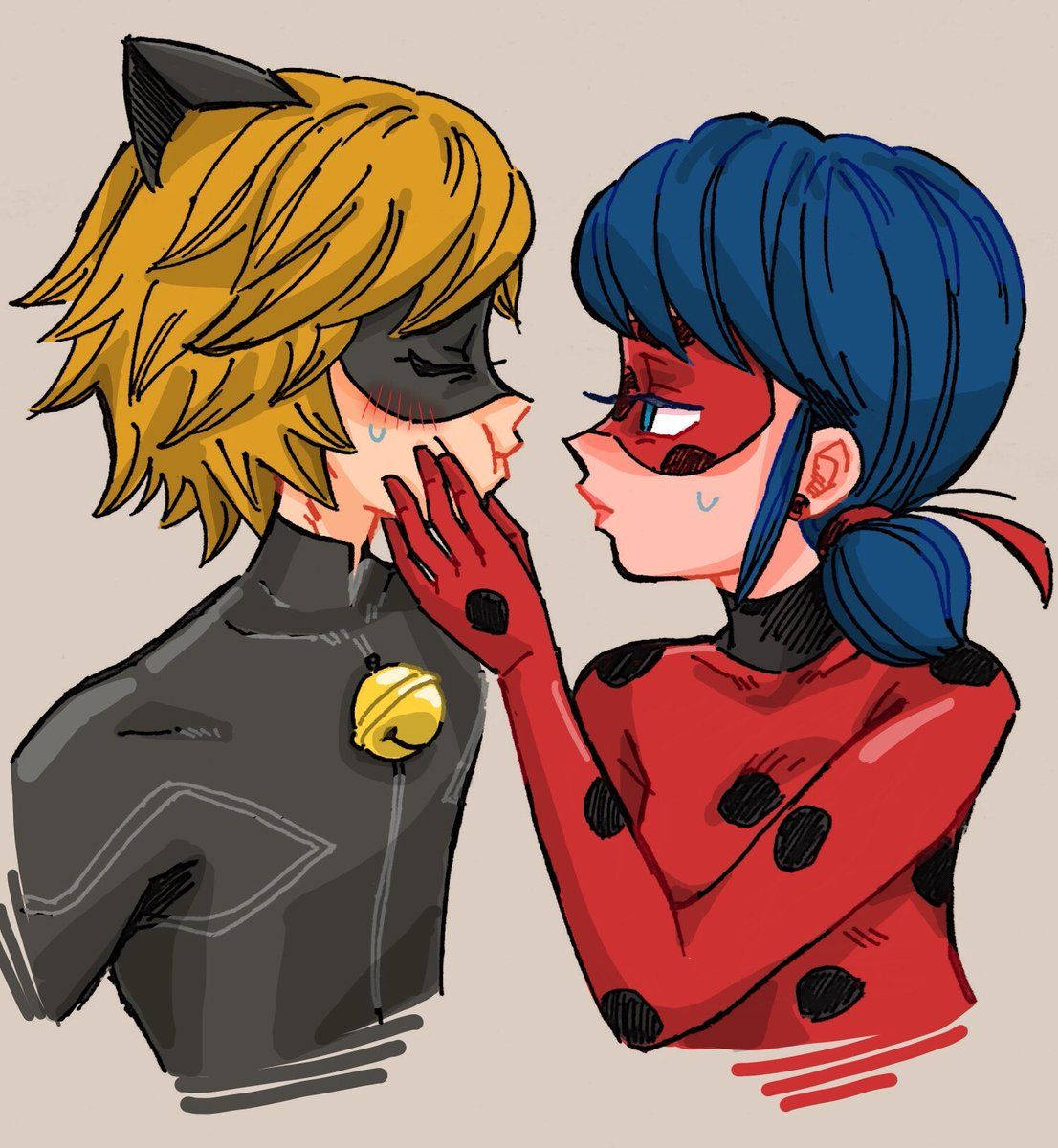 Baixe Papéis de Parede do Artede Beijo Da Ladybug E Cat Noir. |  Wallpapers.com