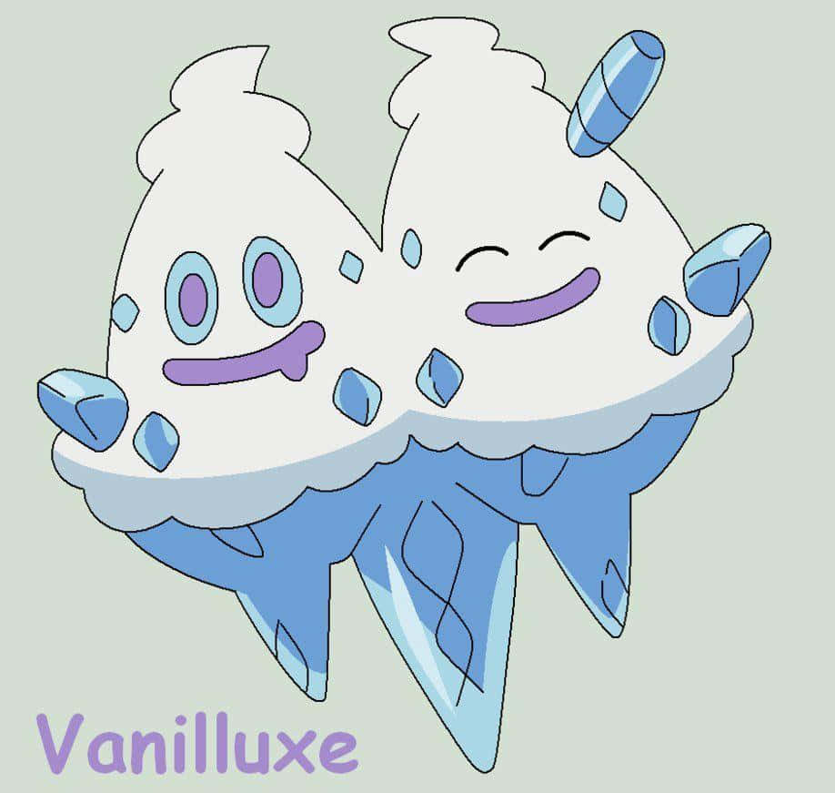 Artede Vanilluxe Pokémon En Blanco Roto. Fondo de pantalla