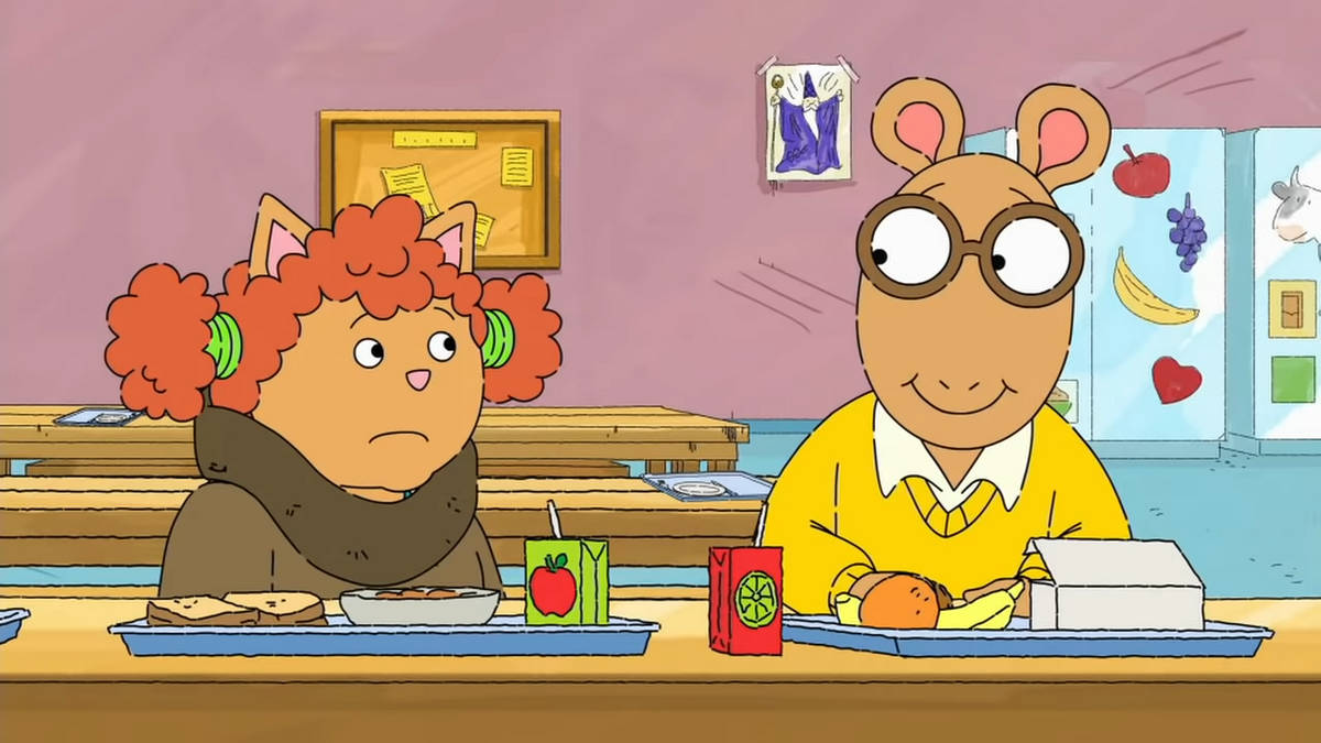 Arthur And Sue In Cafeteria Background