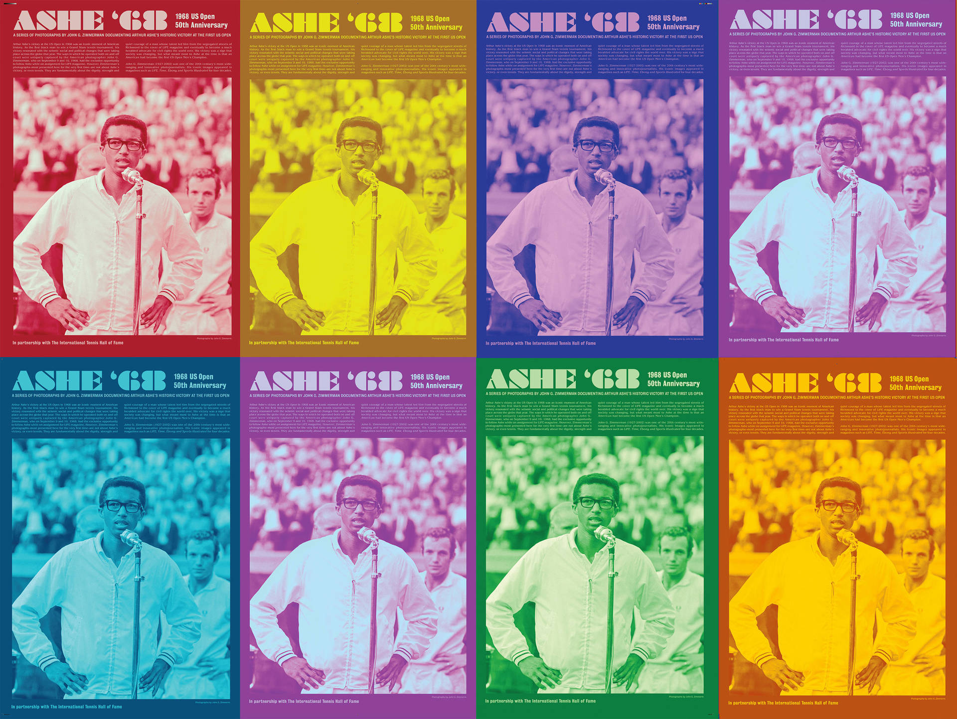 Arthur Ashe '68 Colorful Poster Wallpaper