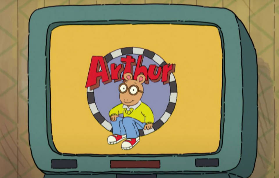 Arthur Poster Showing On Television Wallpaper