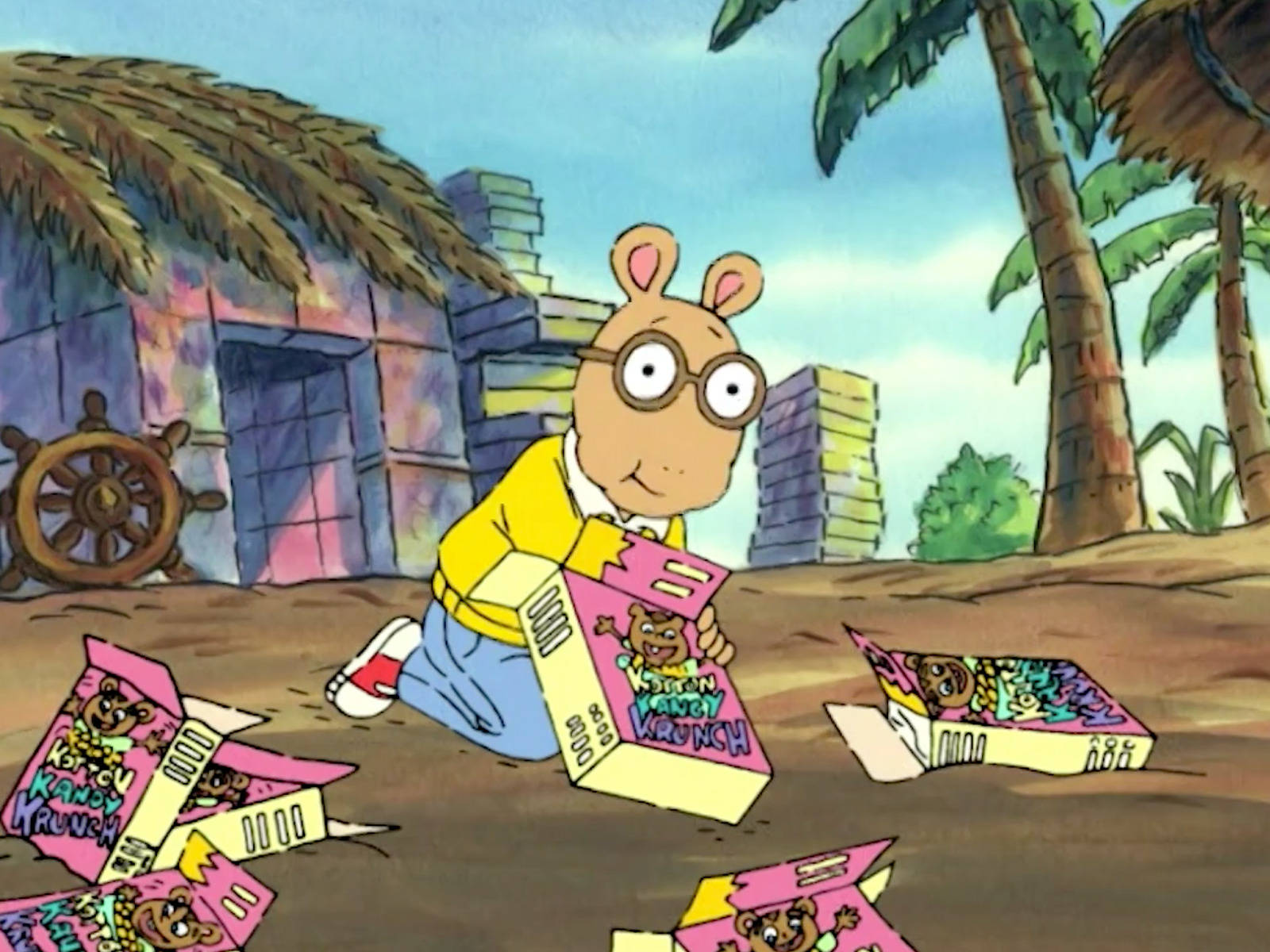 Arthur With Box Of Cereal Background