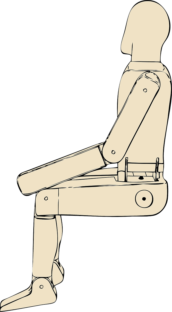 Articulated Mannequin Seated Pose PNG