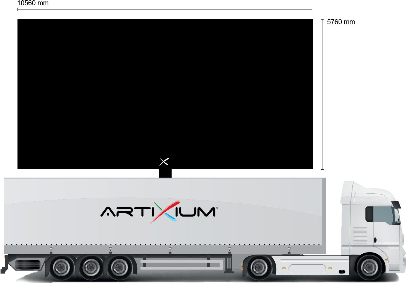 Articulated Truck Dimensions Graphic PNG