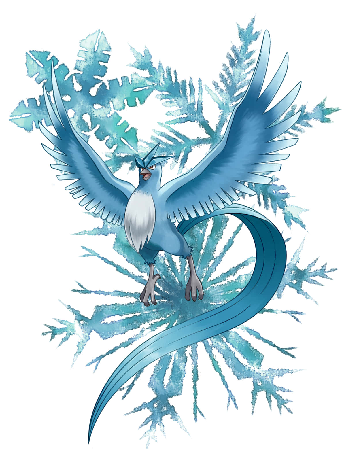Articuno In Snowflake Graphic Background Wallpaper