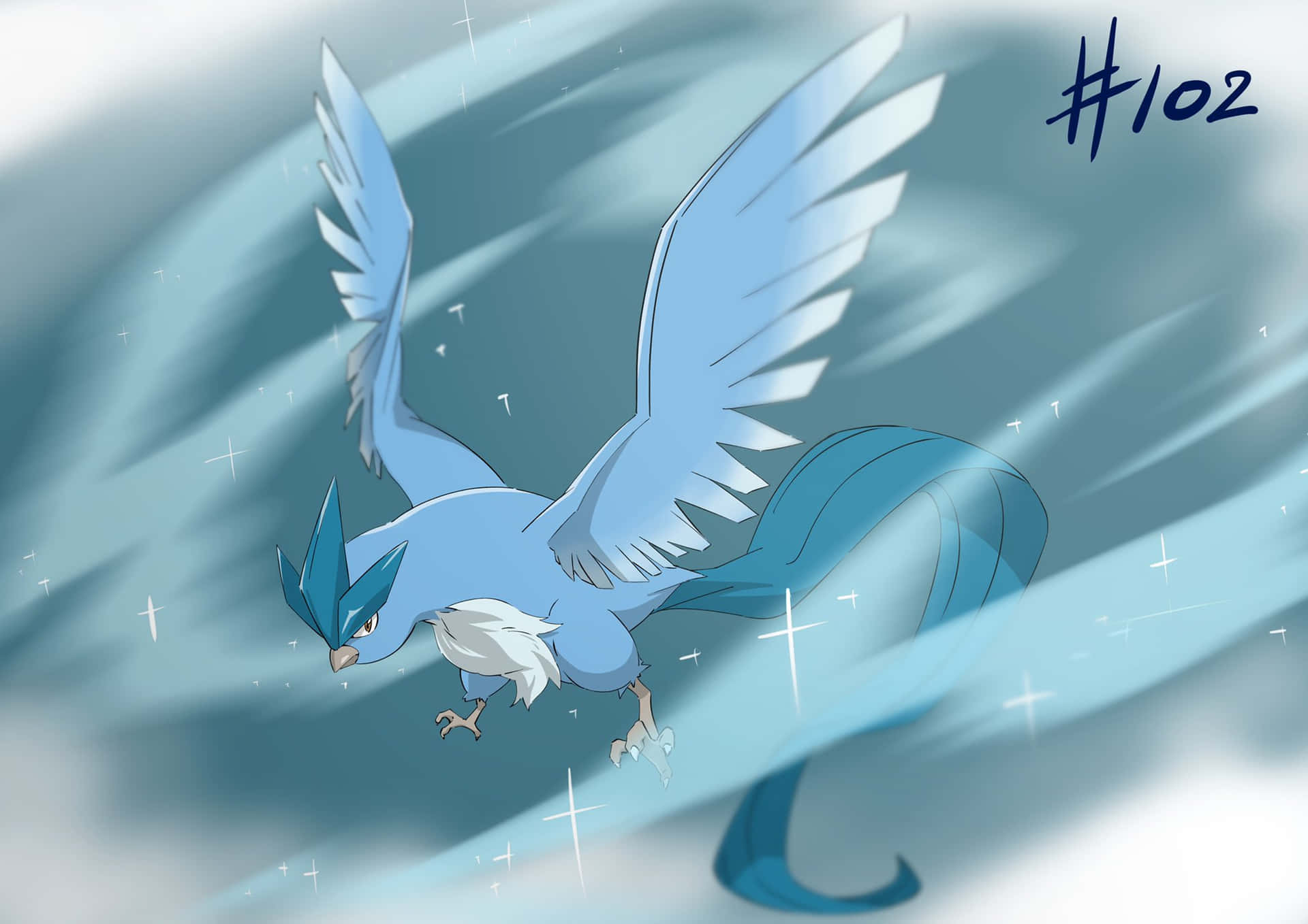 Articuno With #102 Text Wallpaper