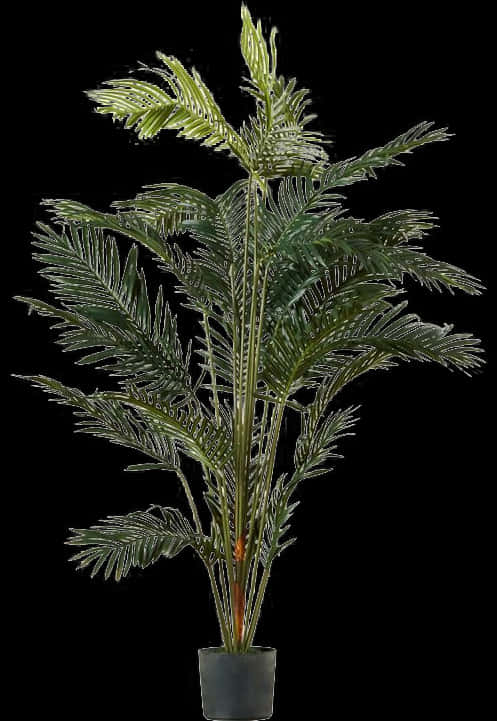 Artificial Potted Palm Plant PNG
