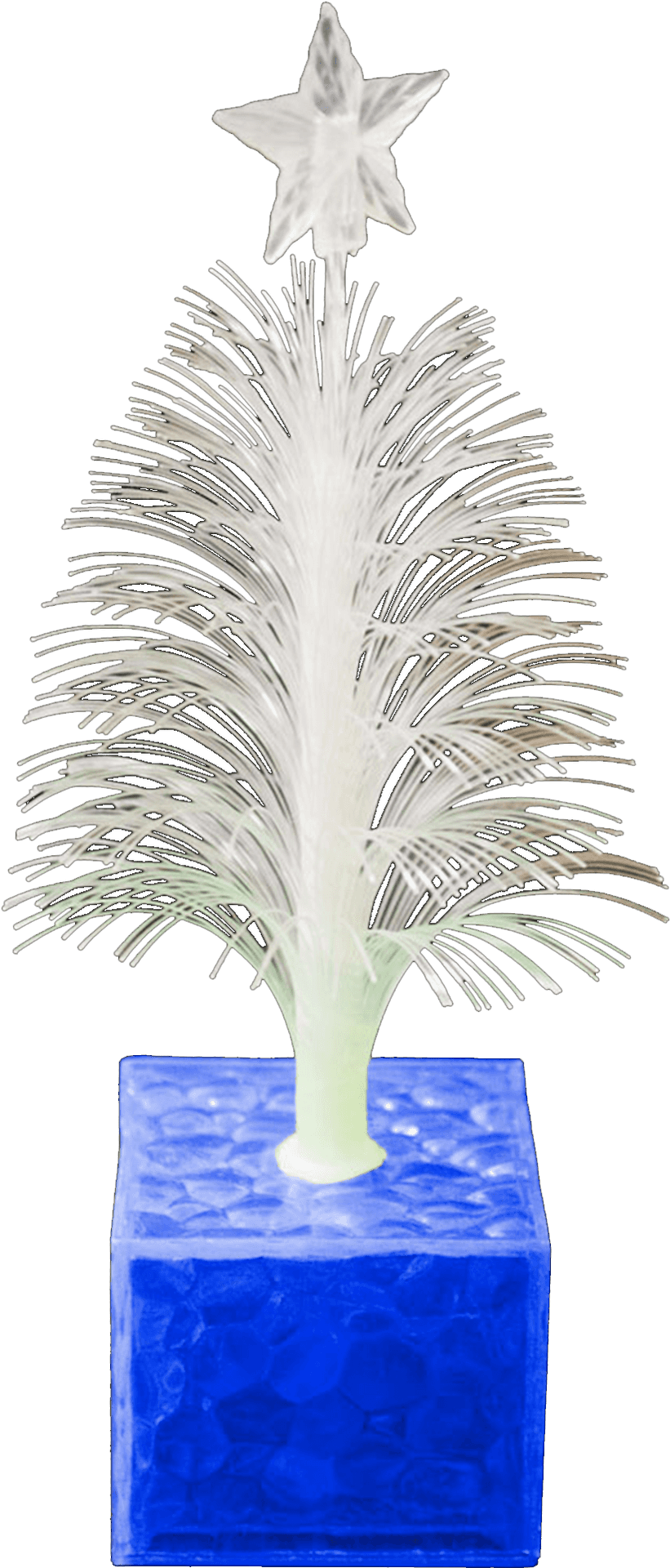 Artificial White Christmas Treein Blue Pot PNG
