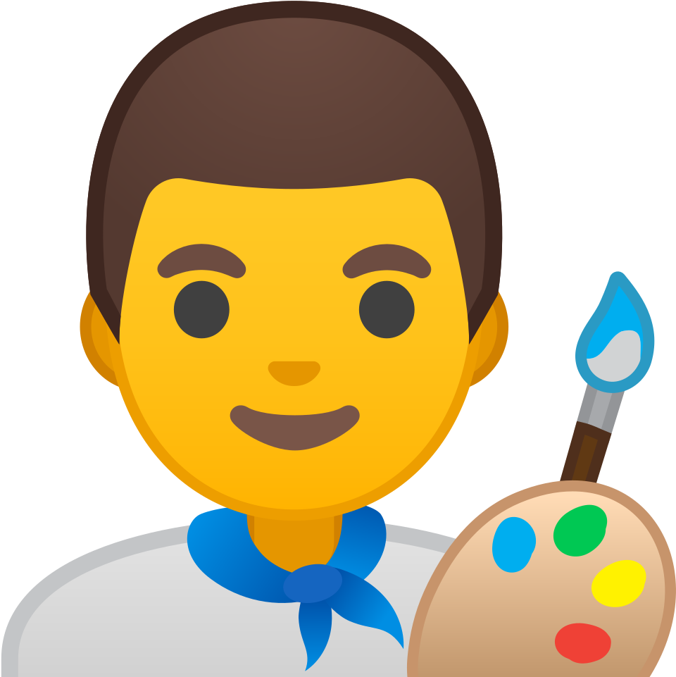 Artist Emoji Portrait PNG