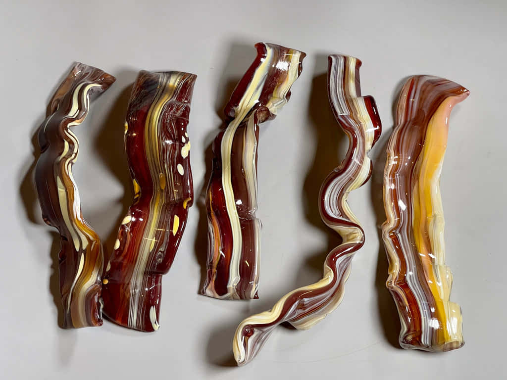 Artistieke Bacon Strips Glas Sculptuur Achtergrond