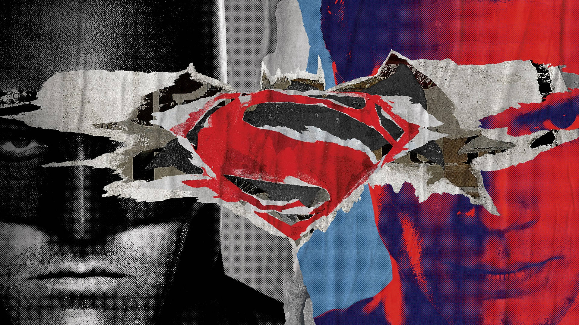 Artistic Batman Vs Superman Logo Wallpaper