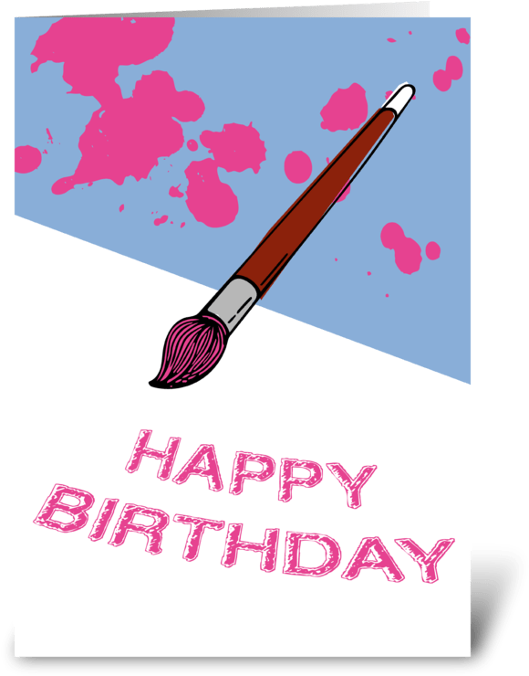 Artistic Birthday Greeting Card PNG