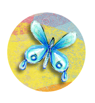 Artistic Blue Butterfly Illustration PNG