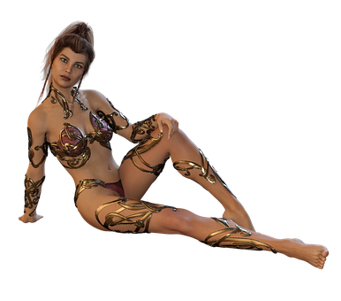 Artistic Body Paint Female Model PNG