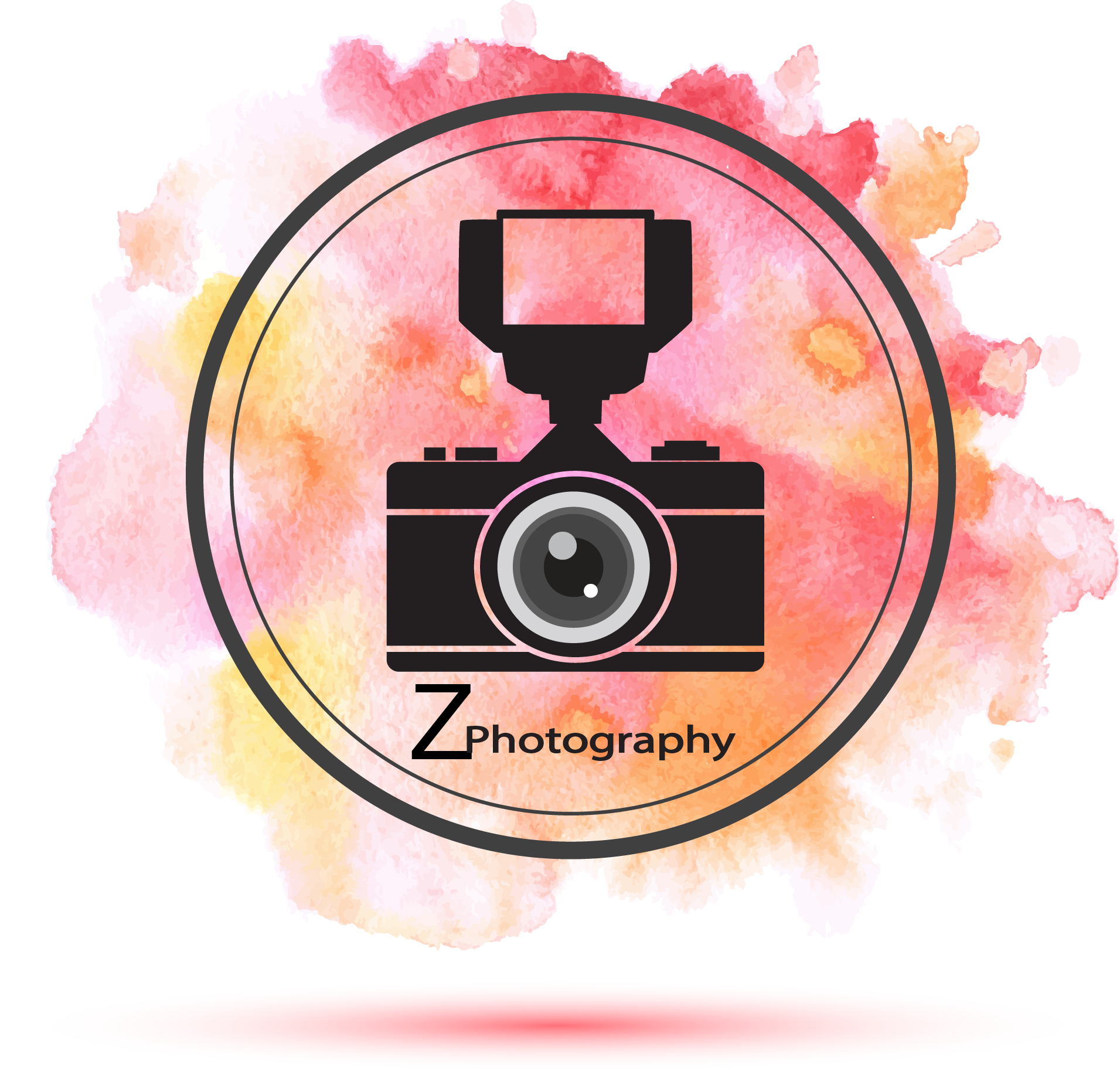 Artistic Camera Logowith Watercolor Background PNG