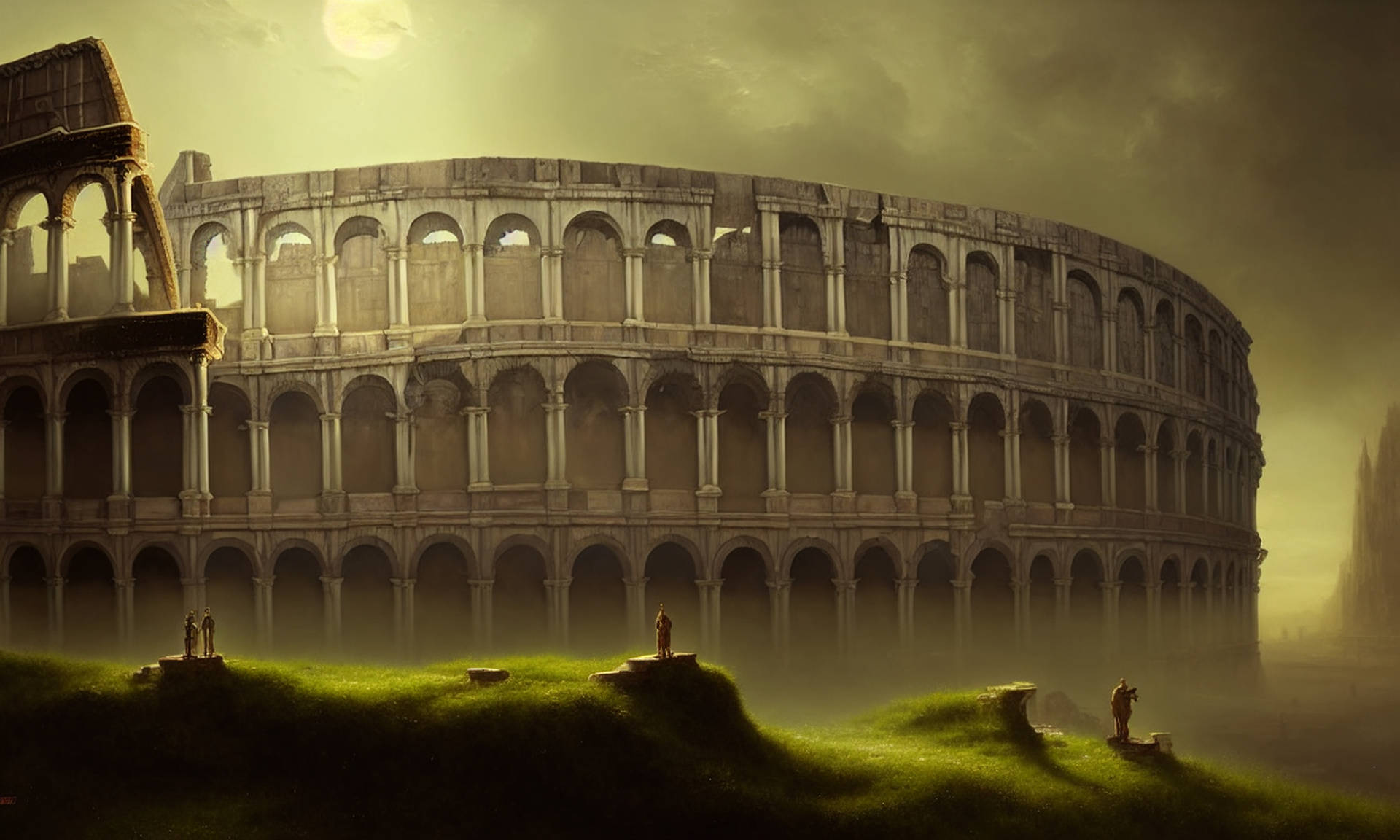 Kunstnerisk mørk æstetisk Colosseum tapet Wallpaper