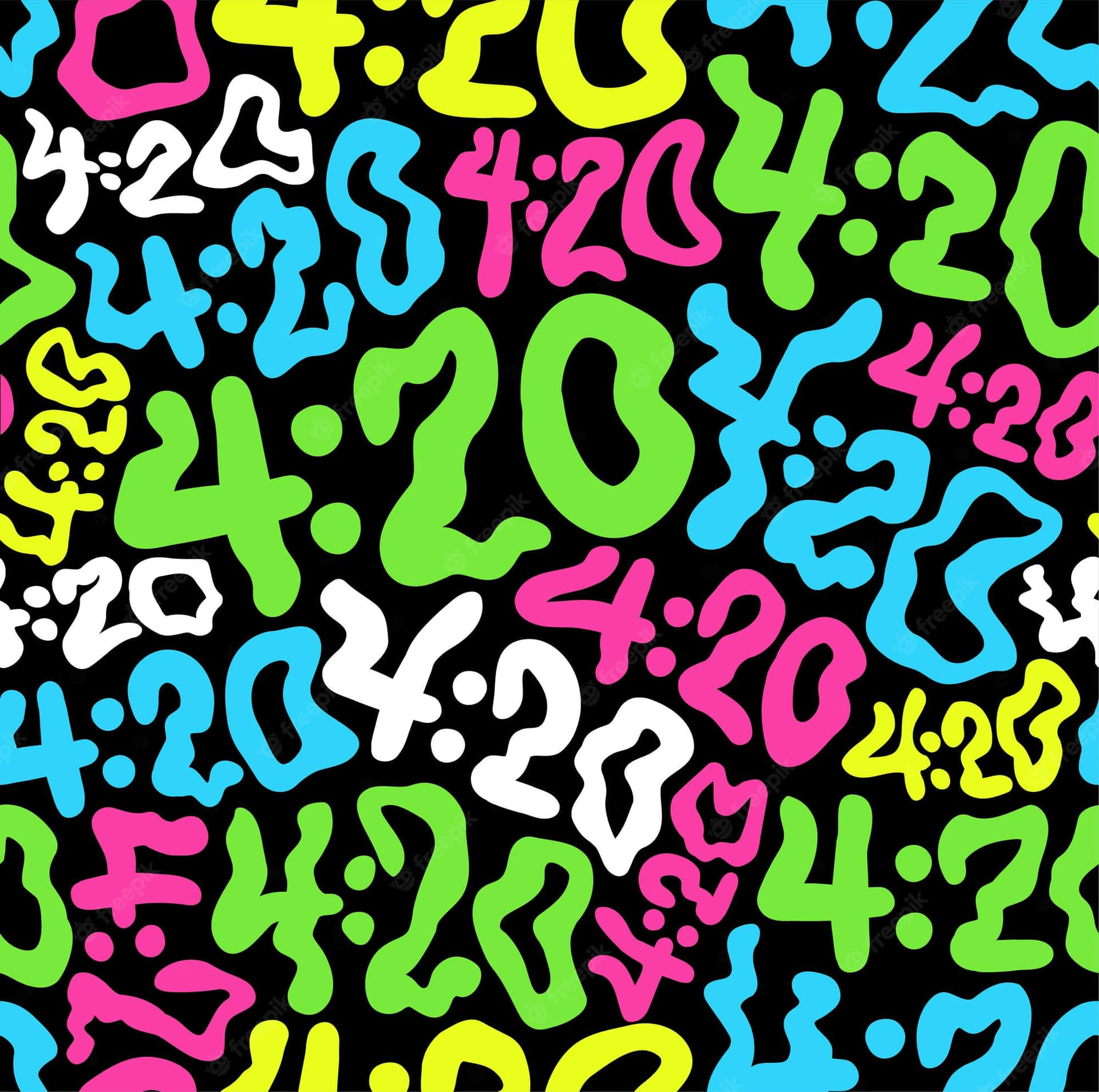 Artistic Deformed 420 Numbers Wallpaper