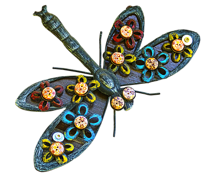Artistic Dragonfly Sculpture PNG