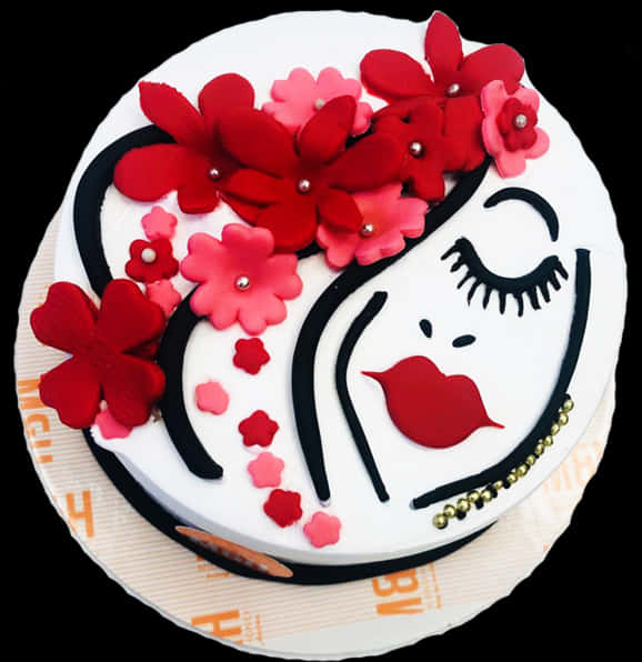 Artistic Face Cake Design PNG