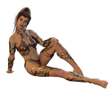 Artistic Female Modelwith Body Paint PNG