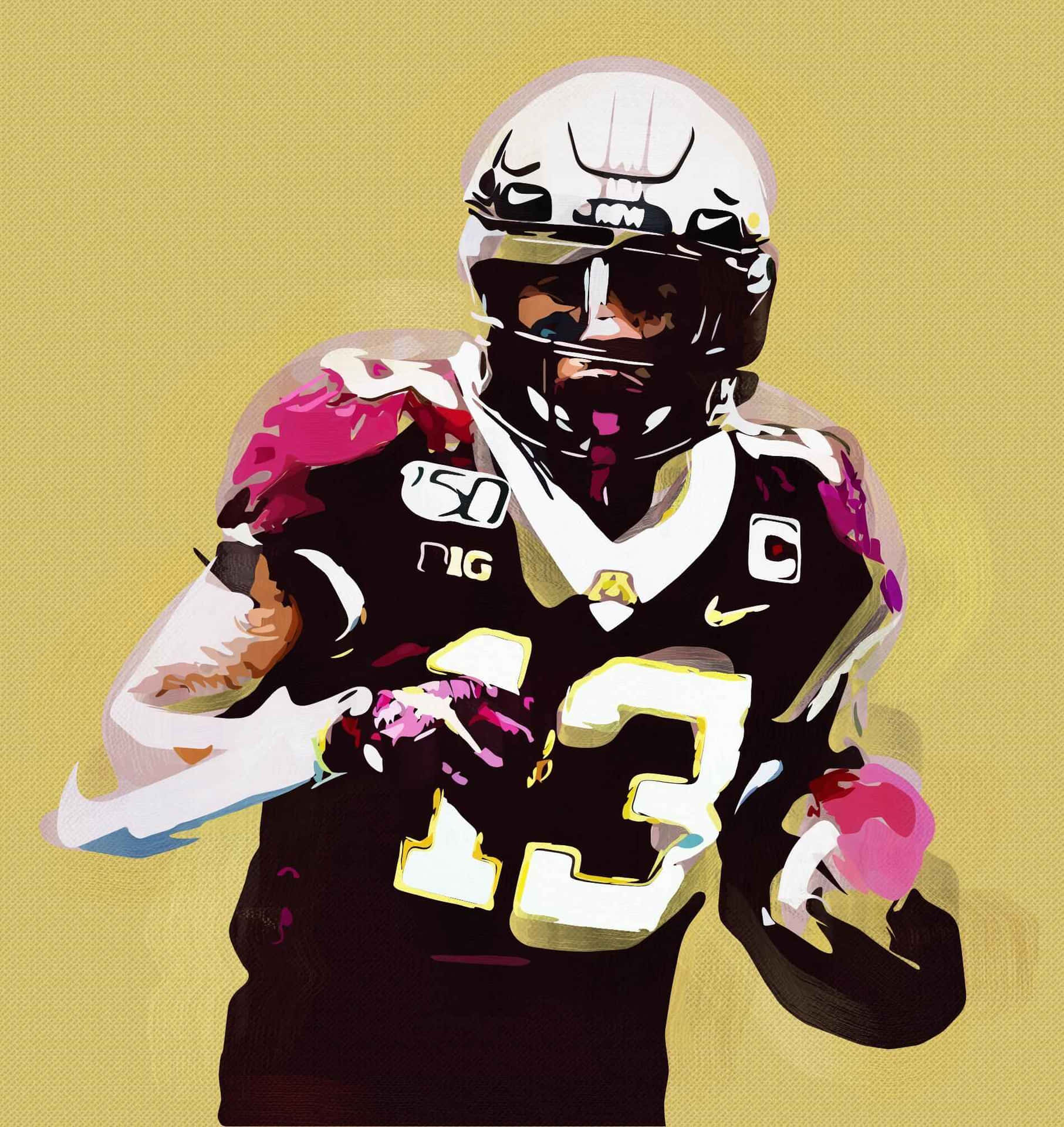 Artistic Football Player Number13 Wallpaper