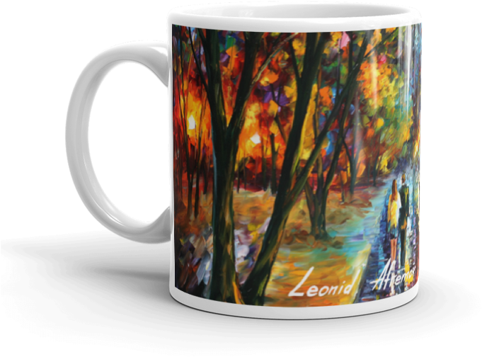 Artistic Forest Print Coffee Mug PNG