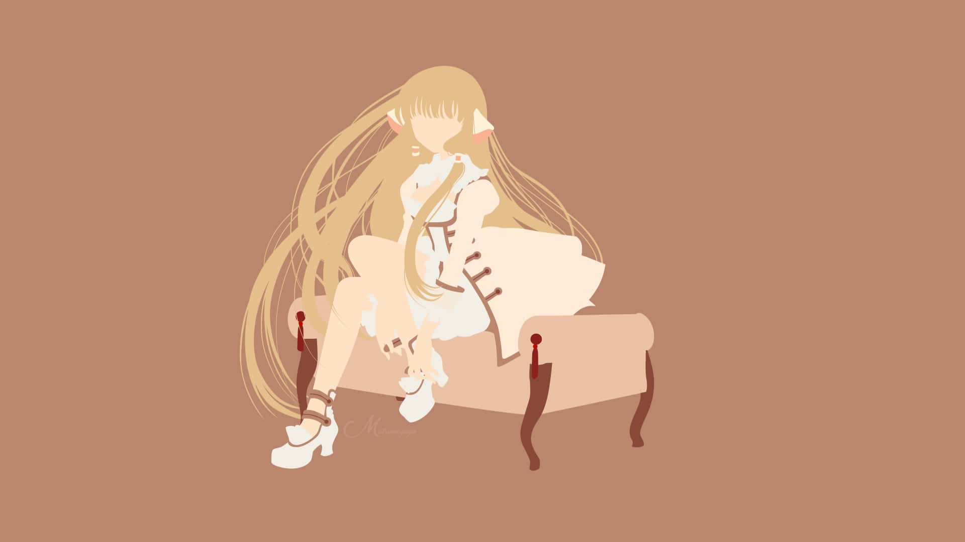 Artistic Illustration Of Chii From Chobits In Vibrant Colors Wallpaper