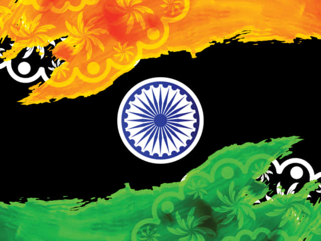 Artistic Indian Flag Design PNG