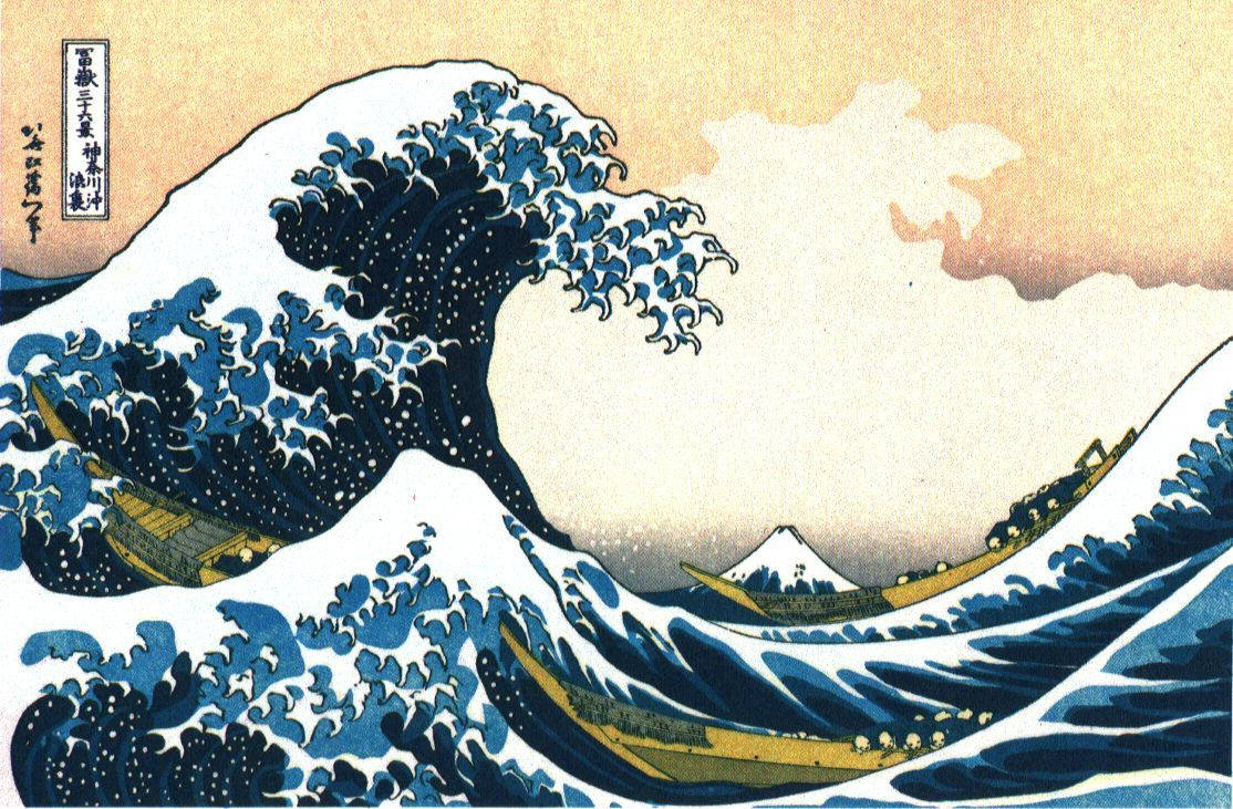 Artistic Japanese Waves Art Wallpaper