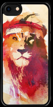 Artistic Lion Headband Phone Case PNG