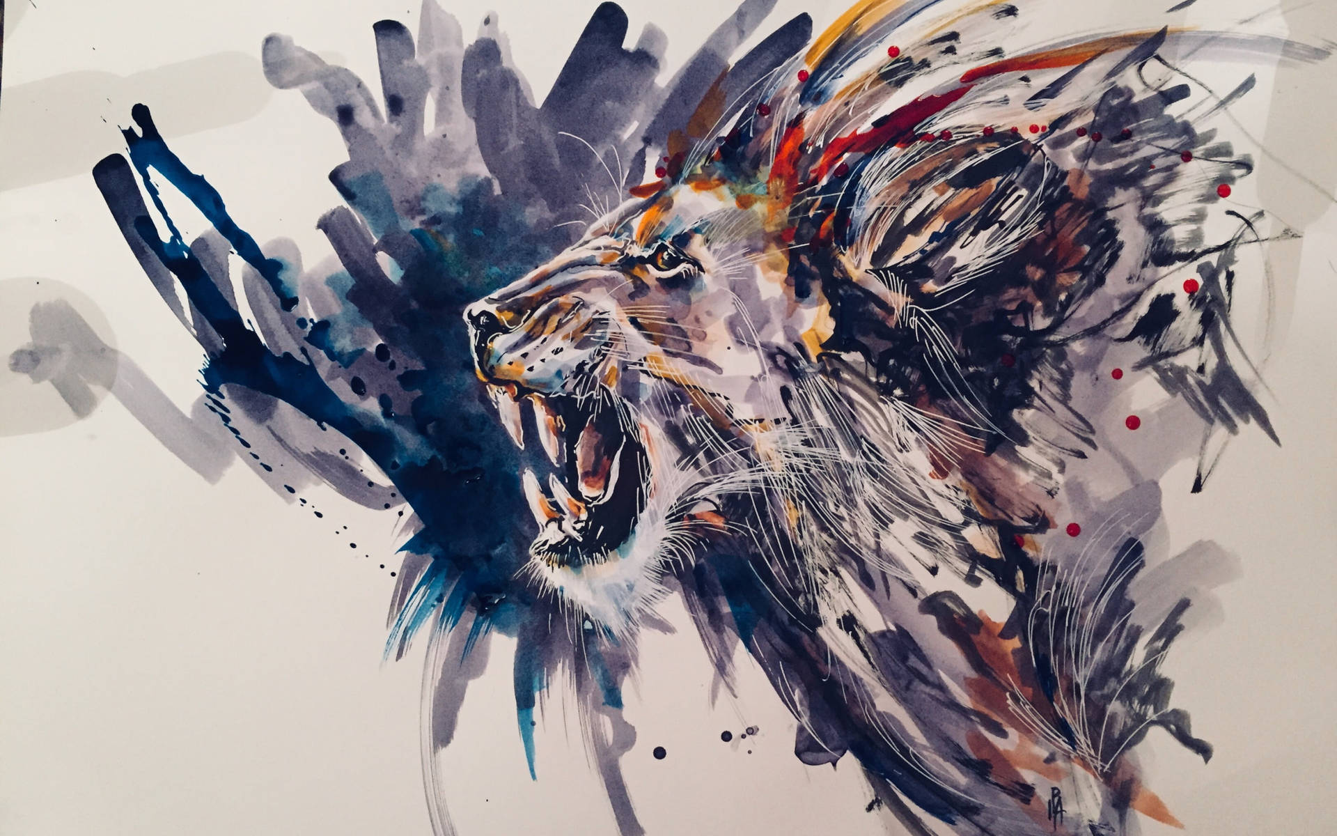 Artistic Lion Laptop Wallpaper