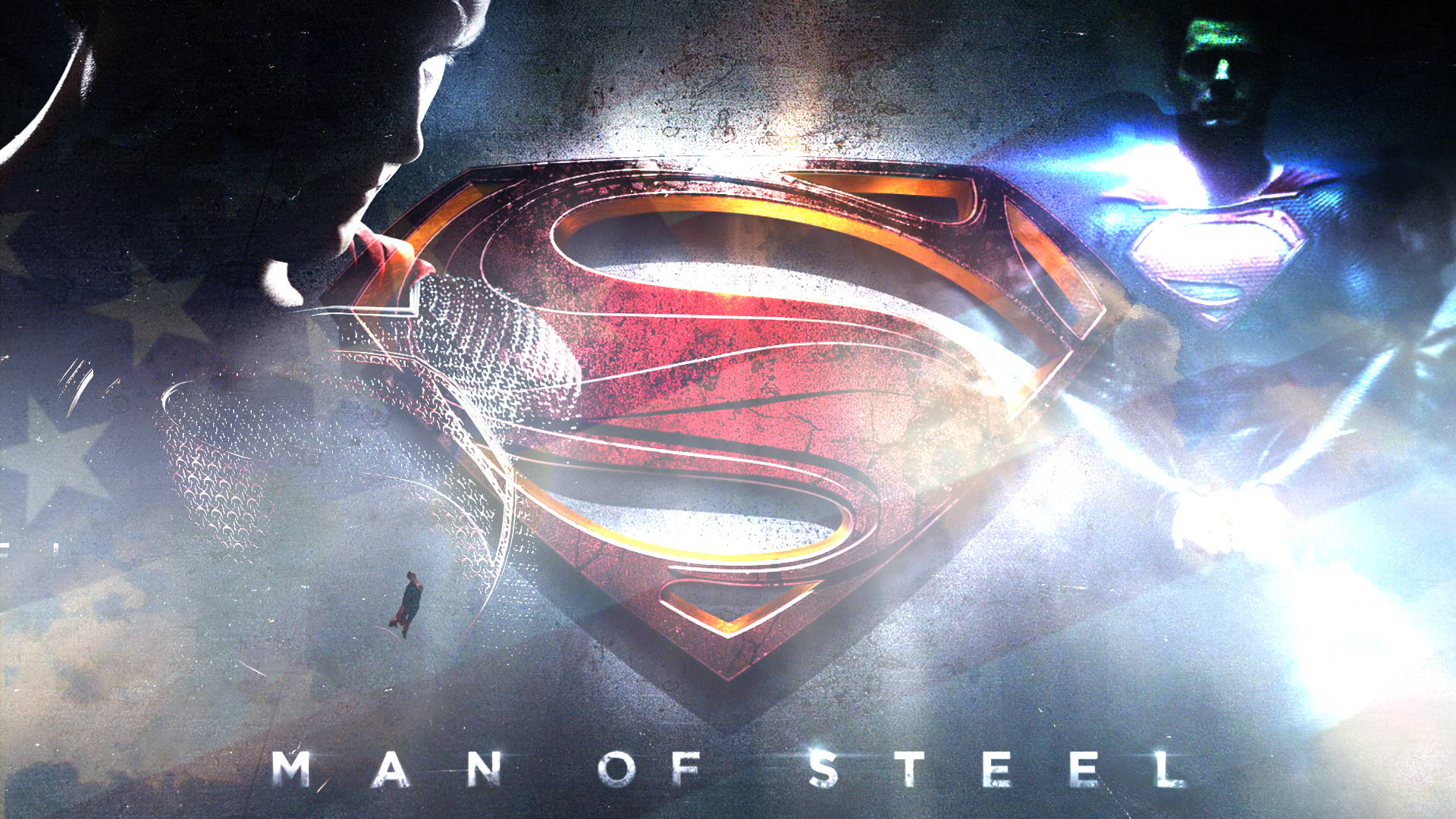 Homemde Ferro Superman Com Logotipo Atraente. Papel de Parede