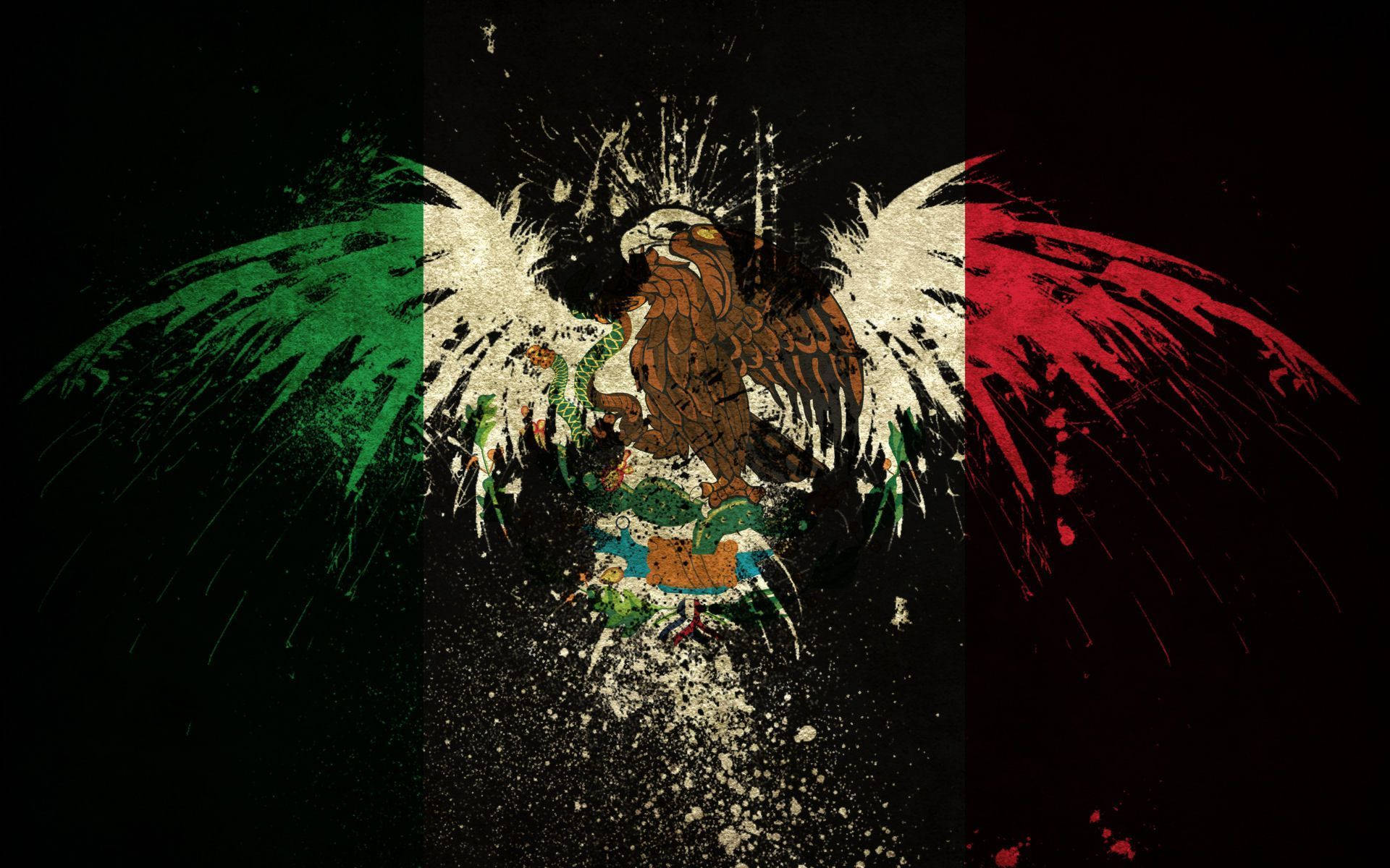 Artistic Mexico Flag Eagle Wallpaper