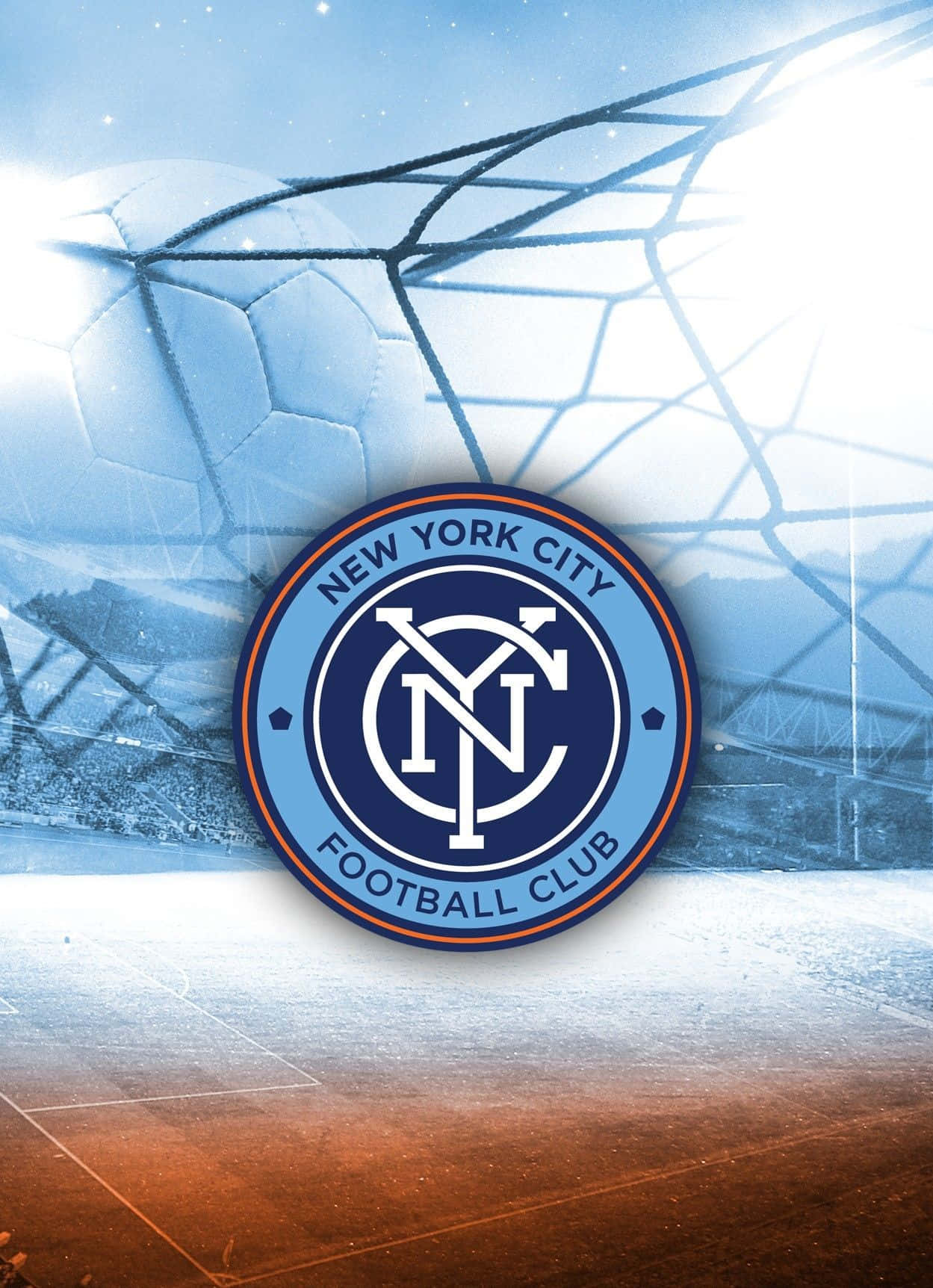 Artistic New York City FC Logo Graphic Design Wallpaper
