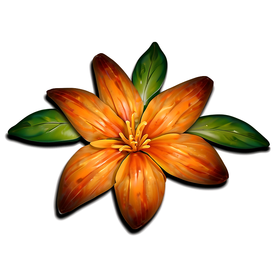 Artistic Orange Bloom Png 06122024 PNG