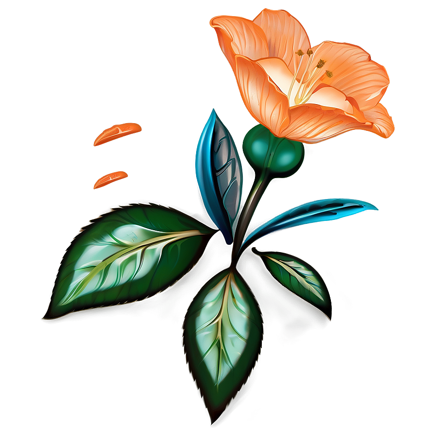 Artistic Orange Bloom Png 06122024 PNG