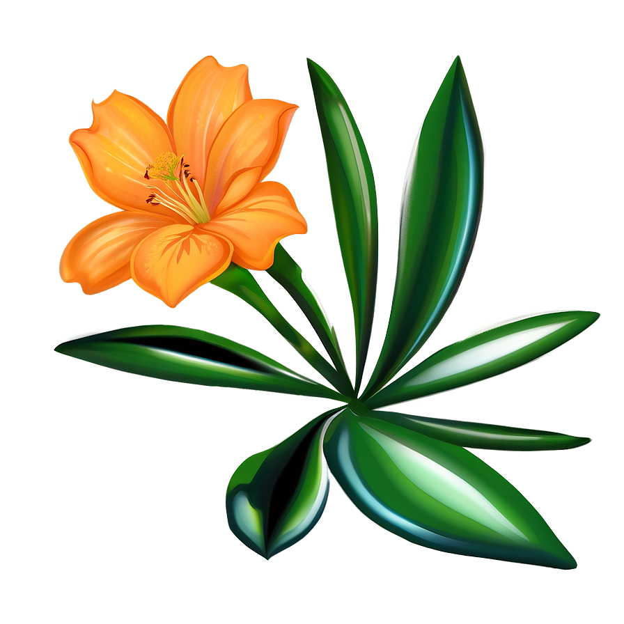 Artistic Orange Bloom Png Emv PNG