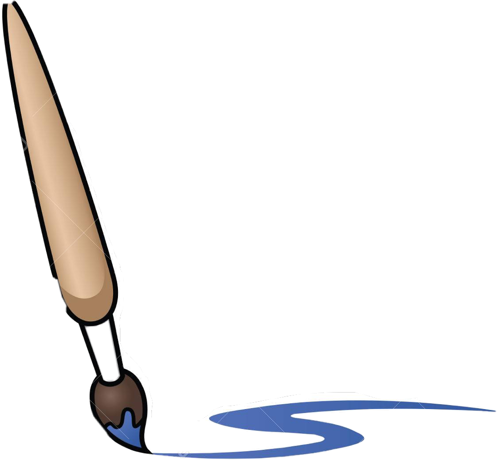 Artistic Paintbrushwith Blue Stroke PNG