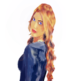 Artistic Portraitof Womanwith Blue Eyes PNG