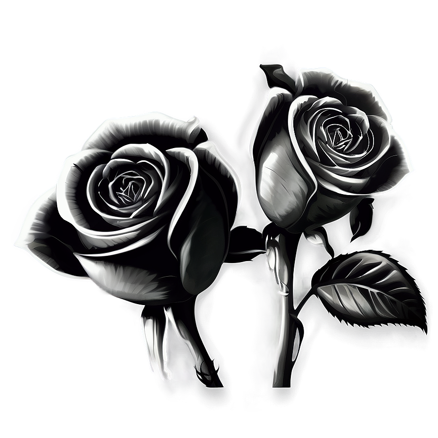 Artistic Rose Black And White Png 06132024 PNG