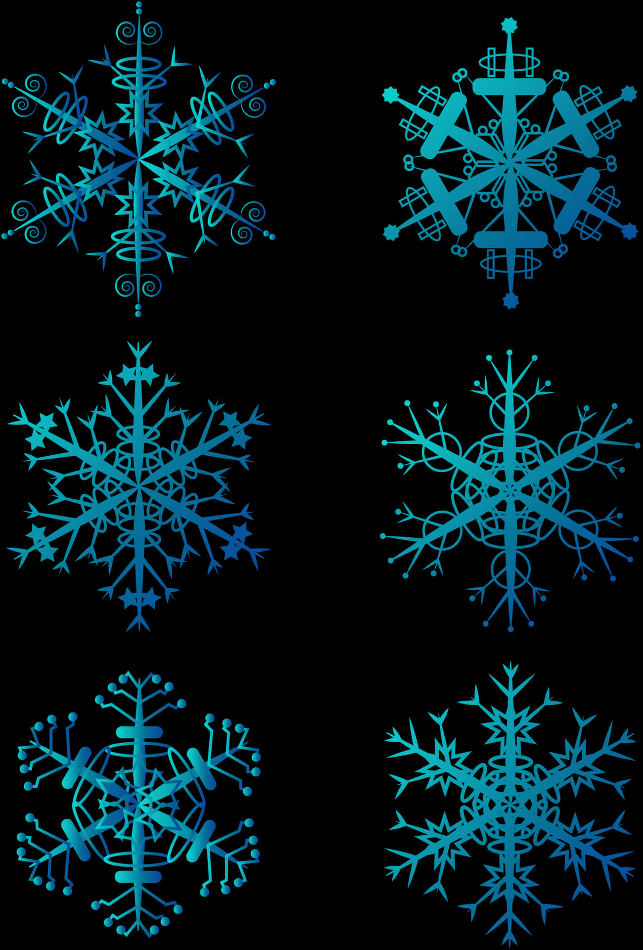 Artistic Snowflake Designs Collection PNG