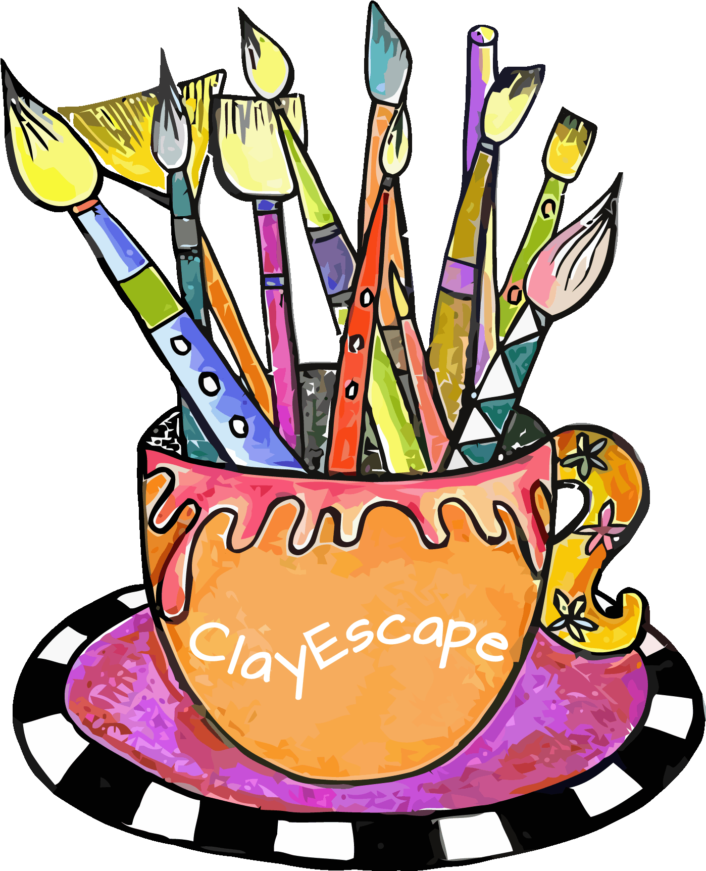 Artistic Toolsin Cup Illustration PNG