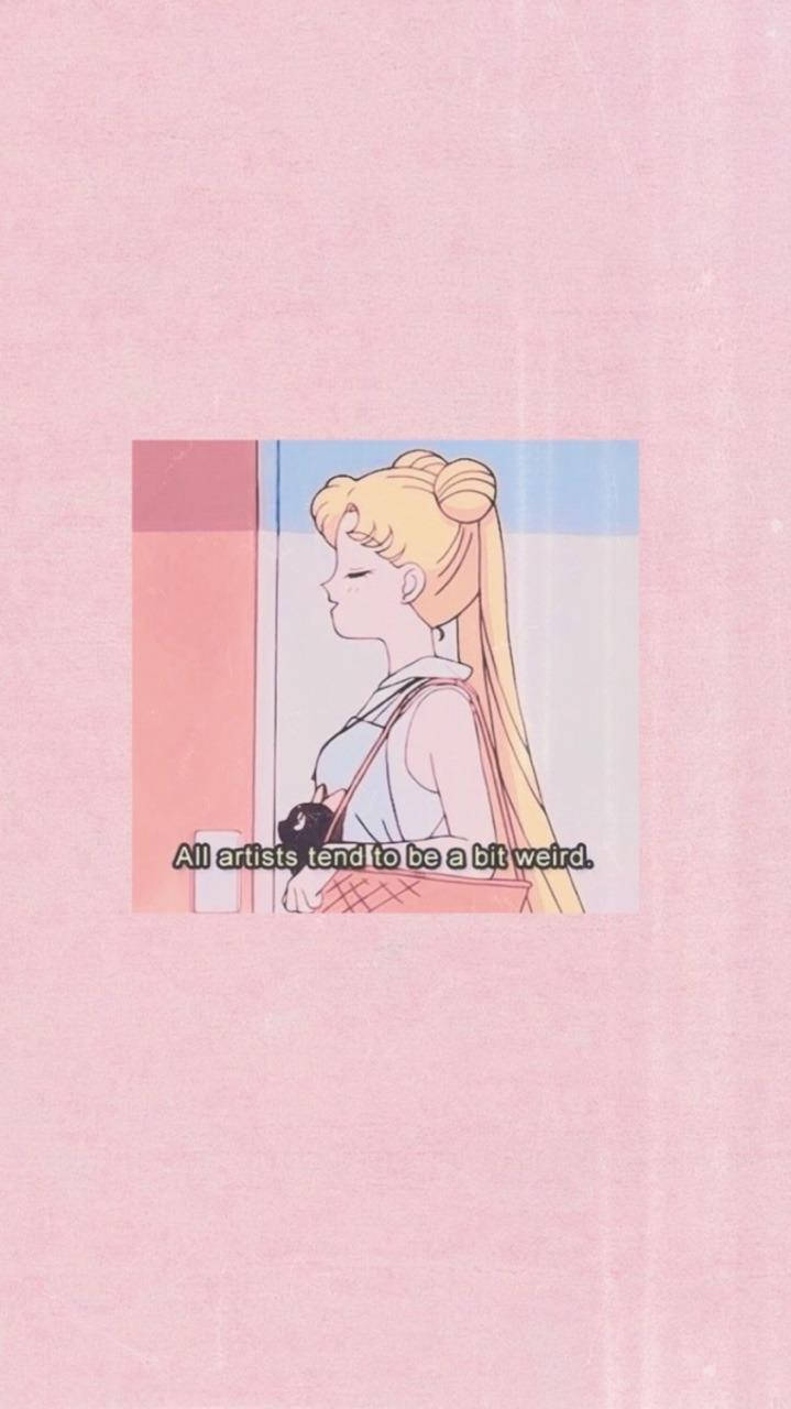 Tapetkonstnärlig Usagi Sailor Moon Iphone Tapet Wallpaper