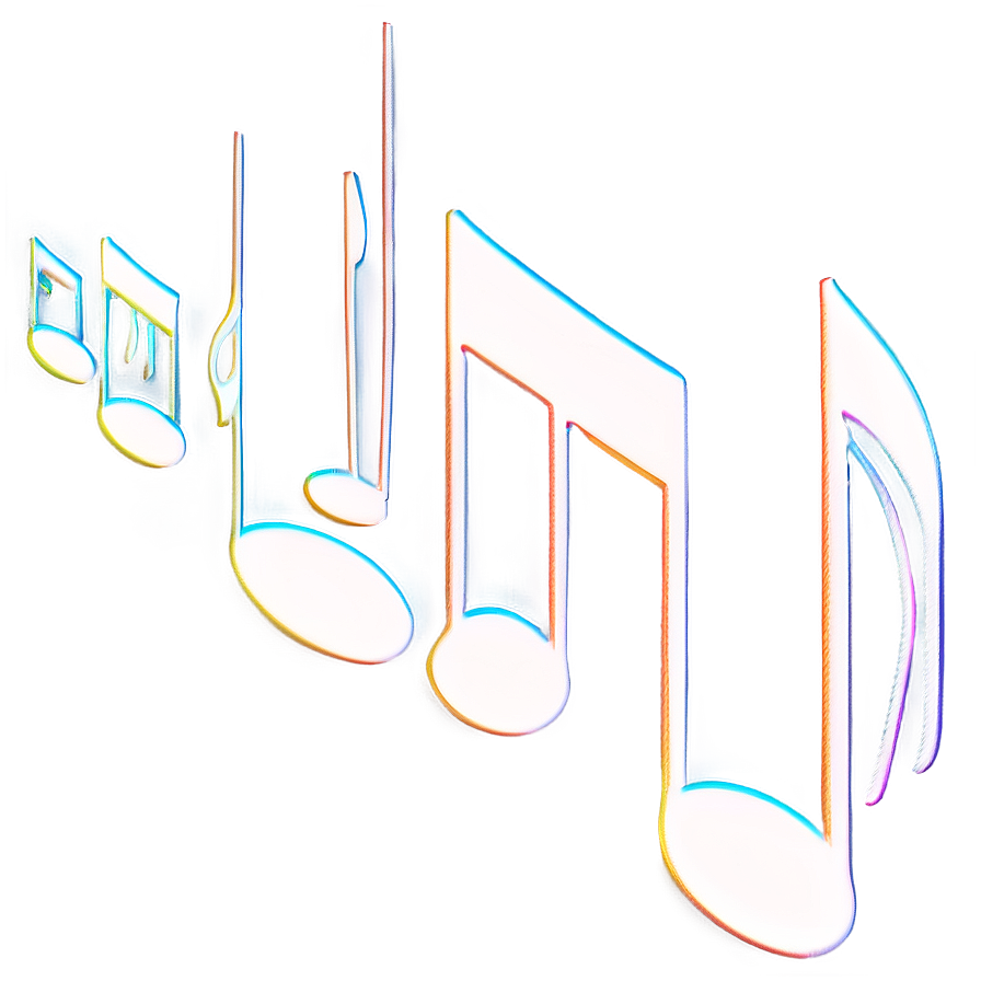 Artistic White Music Notes Png 36 PNG
