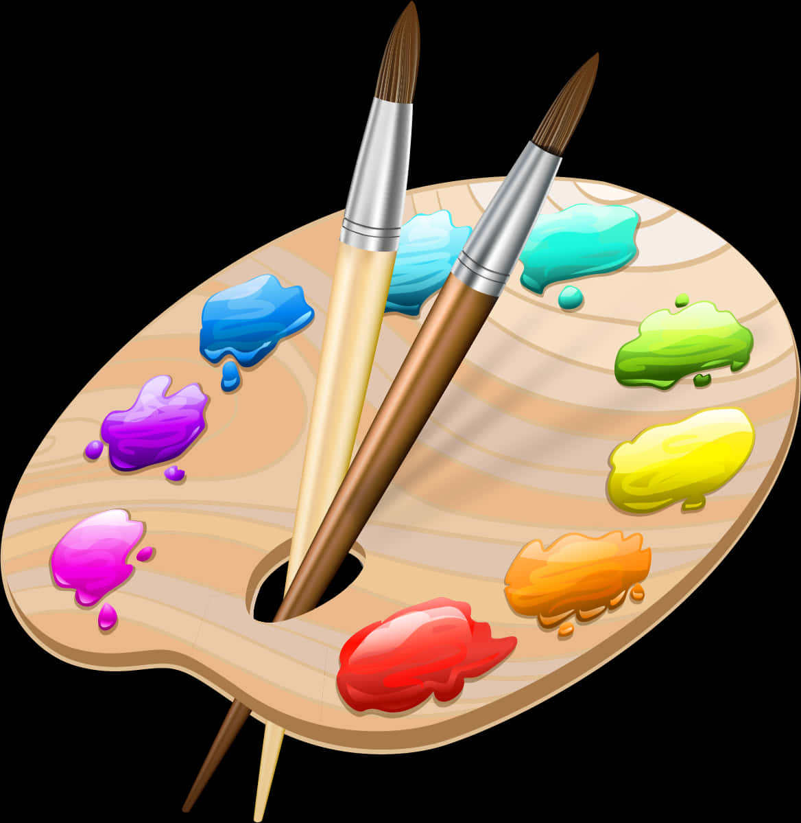 Artists Paletteand Brushes PNG