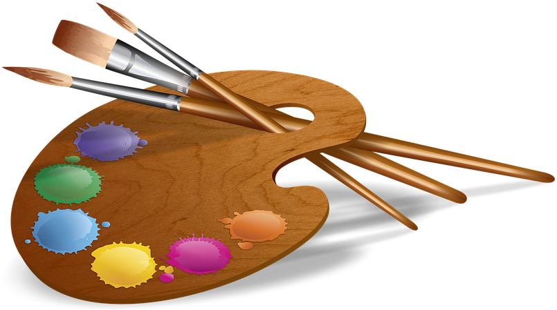 Artists Paletteand Brushes.png PNG