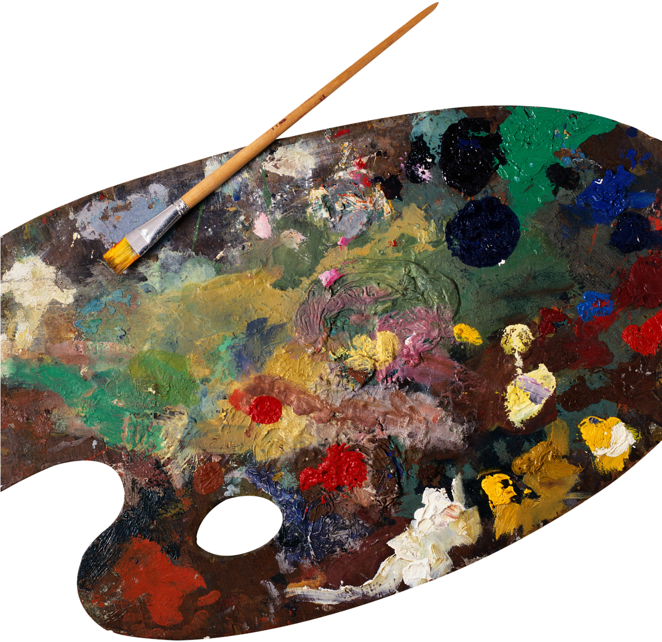 Artists Palettewith Paint Brush PNG