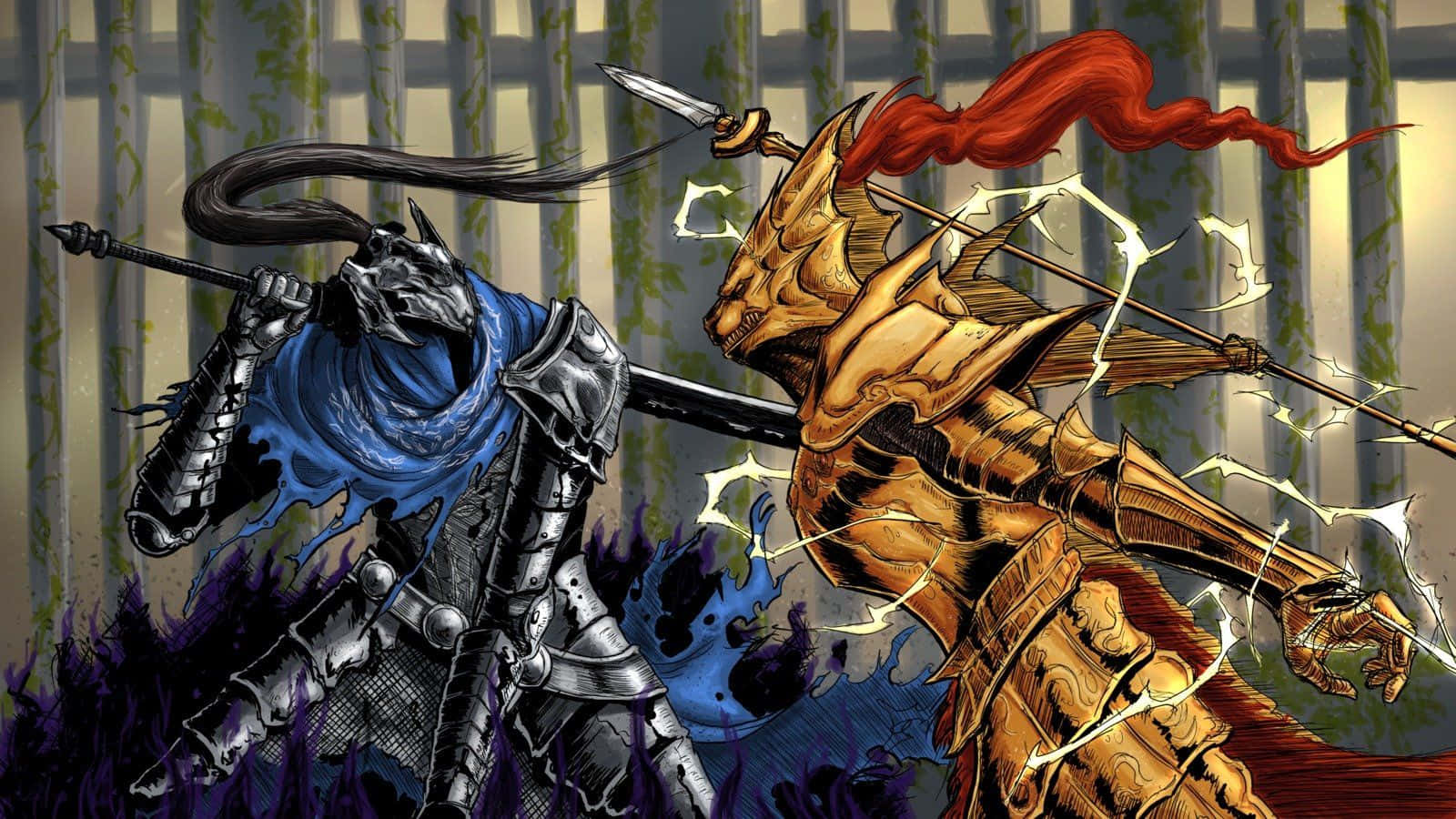 Artorias The Abysswalker in a Dark Souls Battle Scene Wallpaper