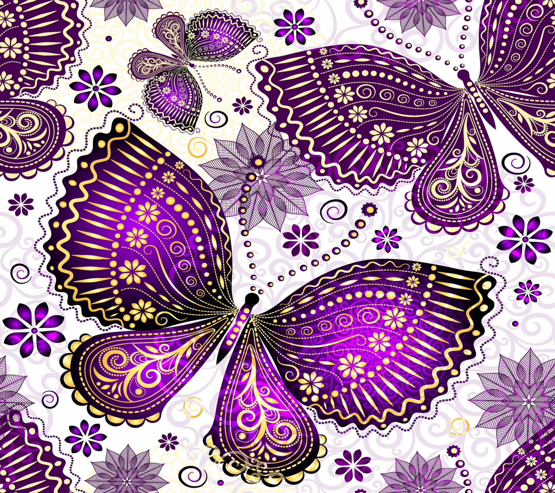 Artsy Purple Butterfly Telefon Baggrund Wallpaper